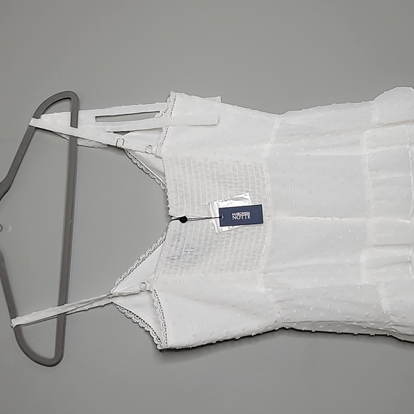 NWT Marchesa Notte size 8 white swiss dot layered tiered dress - Picture 8 of 16